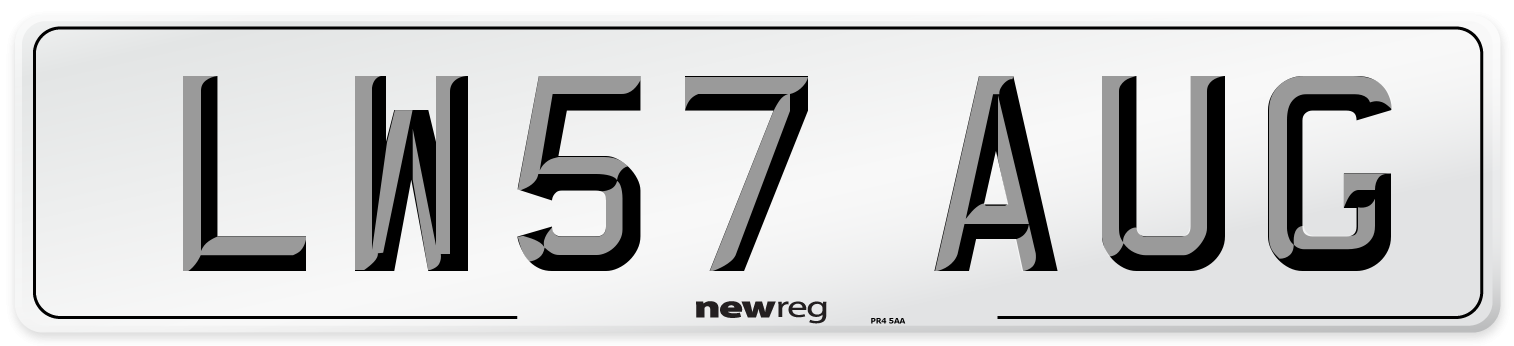 LW57 AUG Number Plate from New Reg